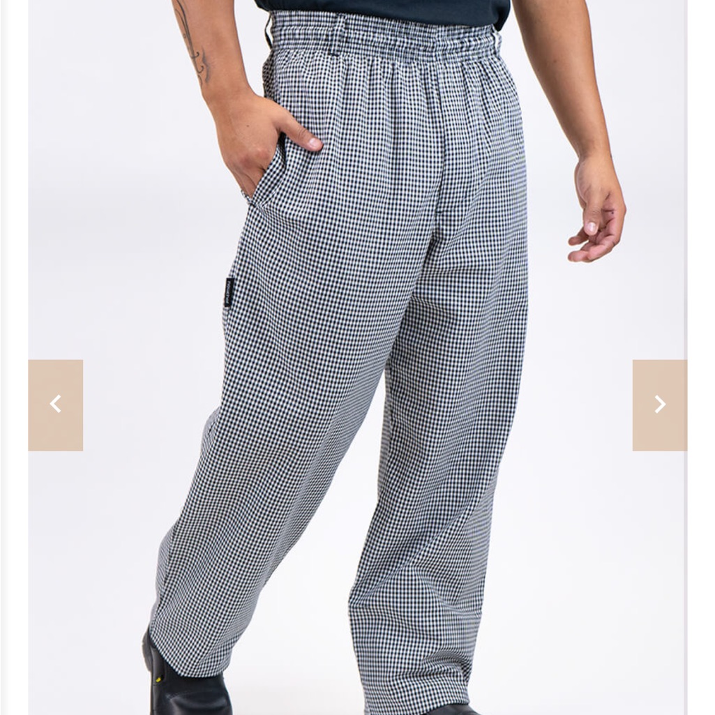 Newchef Nc-3002-Hua Size 3xl Men Black And White Checkered Pull On Pant
